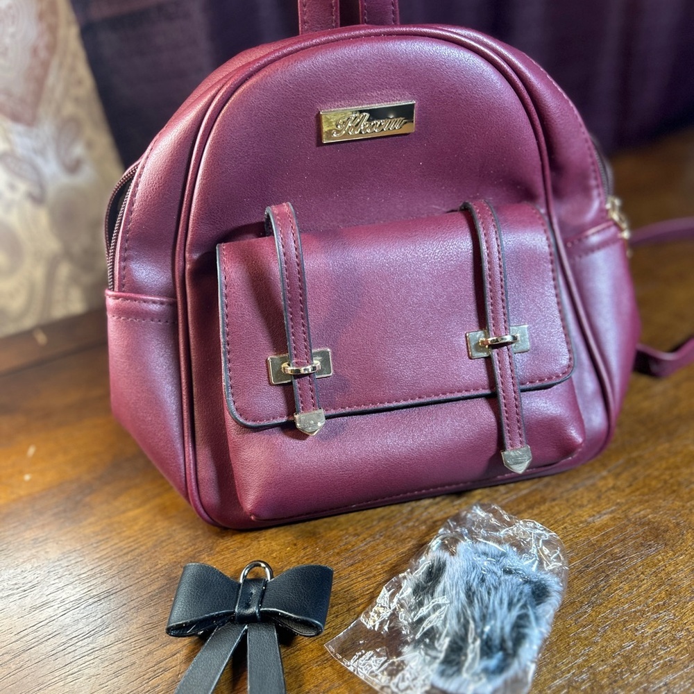 Elegant Burgundy Backpack by